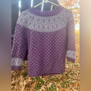 Talbots petite small cable knit, super soft, scooped neck  sweater.